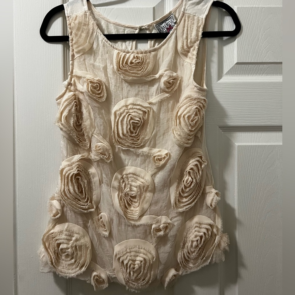Y2K 90s 3D Rosette Tank Trendy Blouse